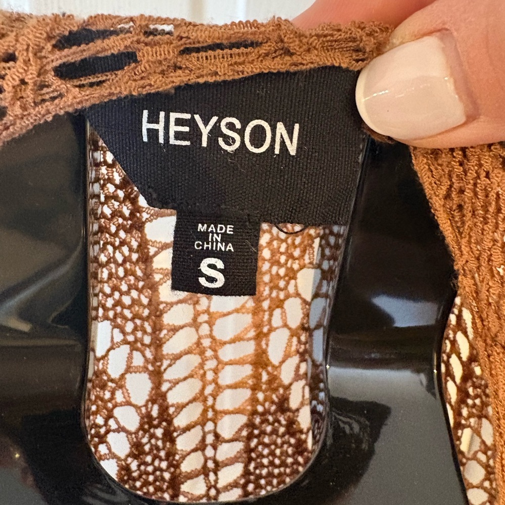 Heyson Rust Open Knit Cardigan - Picture 3 of 7